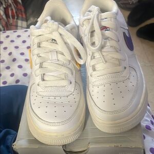 Nike White Sneakers with Chunky Sole and Perforations